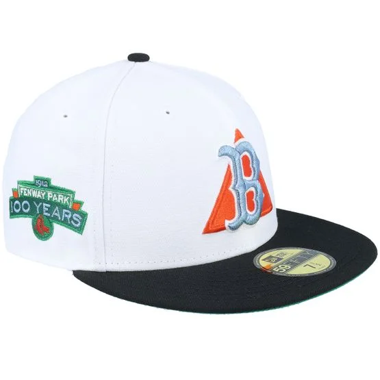 New Era - MLB White fitted Lippis - Boston Red Sox Cosmos 59FIFTY 100 Years White/Black Fitted @ Hatstore