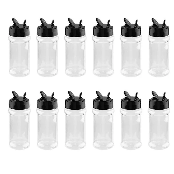 [LCS] Kryddburk med fjärilslock, transparent kryddflaska i plast för peppar, grillkrydda, BBQ-pulver (100 ml)