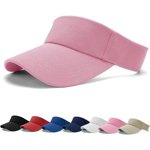 Solskjerm caps - Dame hestehale tennis caps, Sport utendørs vanlig skjerm caps, Justerbare twill golf tennis skjermhatter for menn