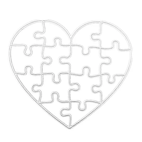 Valentinsdag Kjærlighet Puslespill Metall Skjære Dies Sjablong DIY Scrapbooking Album Stempel Papirkort Prege Håndverk Dekor
