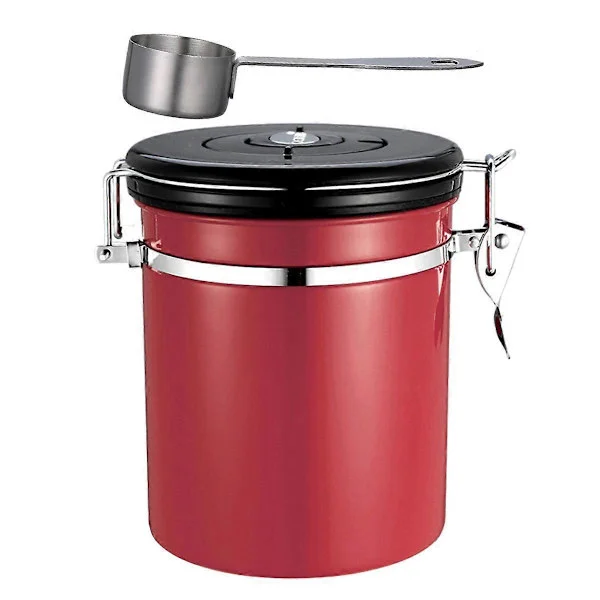 1,5L Bronze-colored Stainless Steel Airtight Coffee Canister with Date Tracker For Coffee, Vacuum Sealed Airtight Container