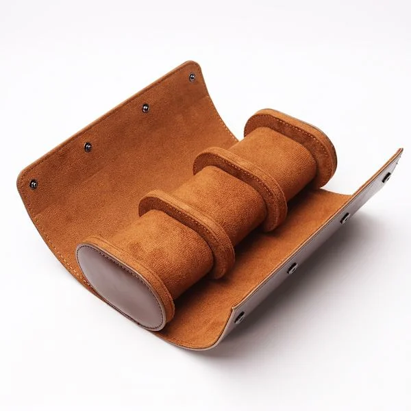 Travel Case for Watches, Watch Box for Men, 3 Slot Leather Watch Case