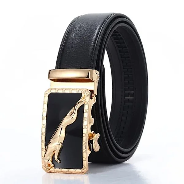 Men's Leather Gold Automatic Buckle Belt Business Men's Belt