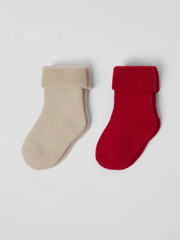 2-pakning sokker - 13 - 15 - barneklær - red - Polarn O. Pyret
