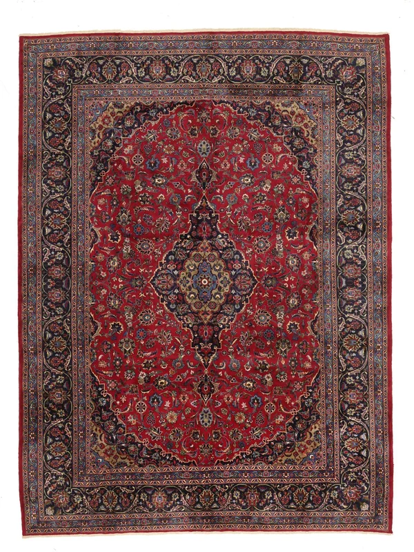 Oosters Keshan Vloerkleed 300X400 Donkerrood/Zwart Groot Wol