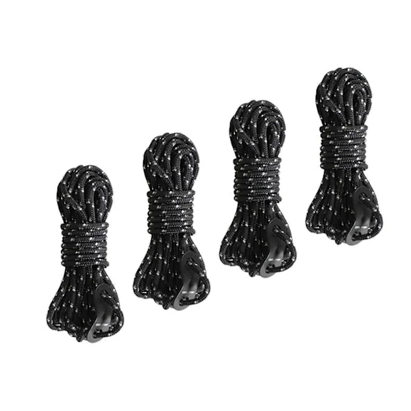 4pcs Guy Lines 4mm Tent Ropes with Adjuster Portable Multifunctional Tent Rope for Outdoor Tent Accessories ()
