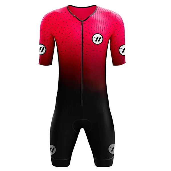 Sykkeltrøye for menn, One-Piece Skinsuit, Sykkeltrøye, Triatlondrakt, Sykkelshorts med gelpolstring XS