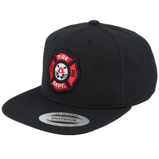 Kiddo Cap - Svart snapback Caps - Kids Fire Fighter Junior 3d Patch Black Snapback @ Hatstore