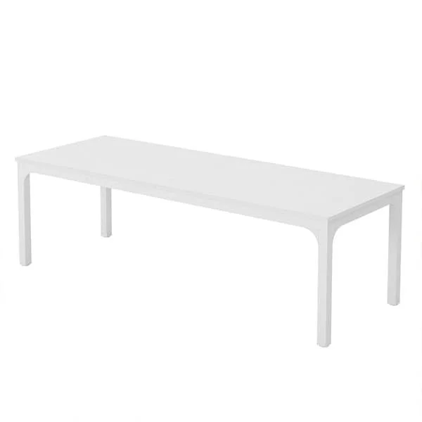 Spisebord 200x70cm hvitt / matbord for 6-8 personer / kjøkkenbord med metallben i moderne stil