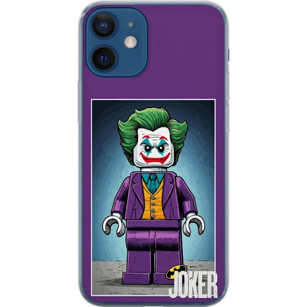 Kompatibelt Mobilskal till Apple iPhone 12 mini Färgstark clownfigur i blockstil med lila kostym och lekfull serietidningskänsla