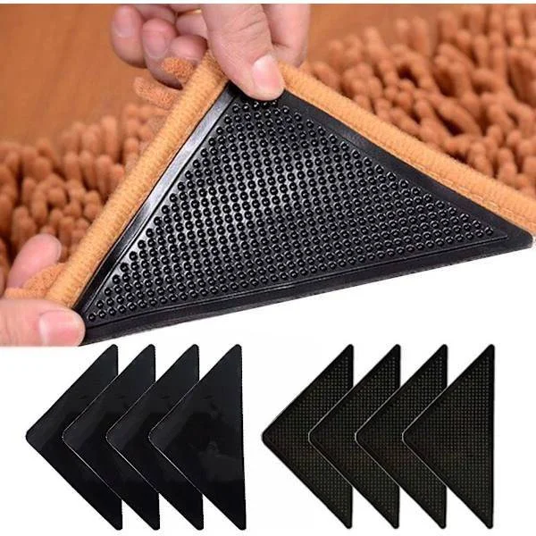 8-pack Anti-slip for Rugs – Prevents rug from curling, washable and reusable, anti-slip mats to keep rug in place