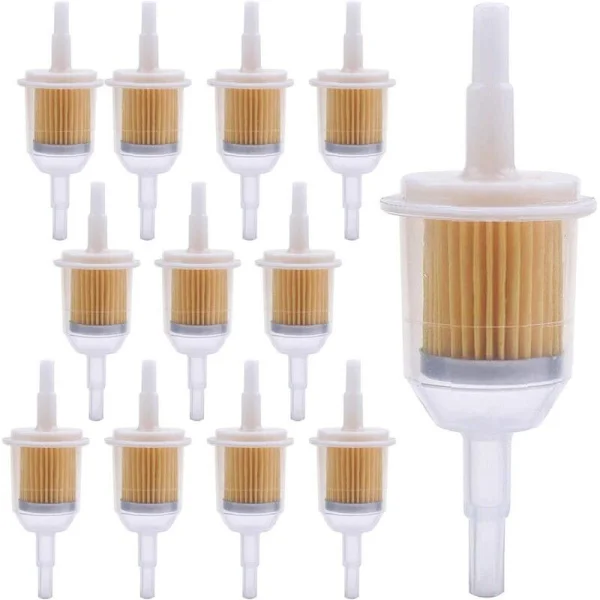 12 stk 6mm/8mm drivstoffilter, universelt bensinfilter, dieselfilter, bensinfilter for gressklipper bil motorsykkel scooter moped diesel moped