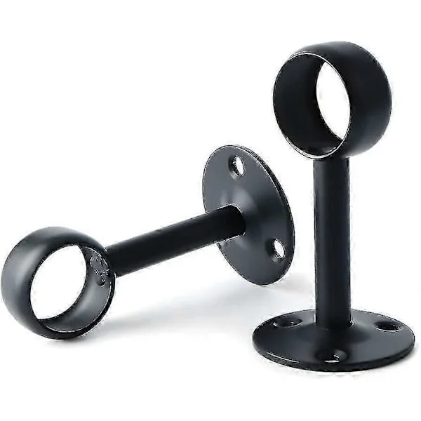 【BQ】Curtain Rod Bracket Wardrobe Rod Bracket With Screws Ceiling Mount For Curtain And Wardrobe, Matte Black Stainless Steel, Diameter 32mm, 2 Pcs32mm