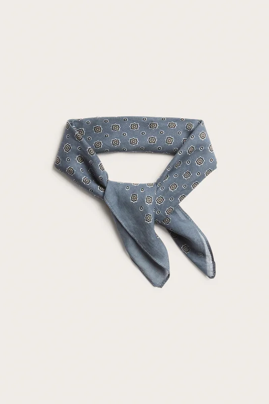 Kappahl | Mönstrad scarf i tunn bomull Blå ONE SIZE | Herr