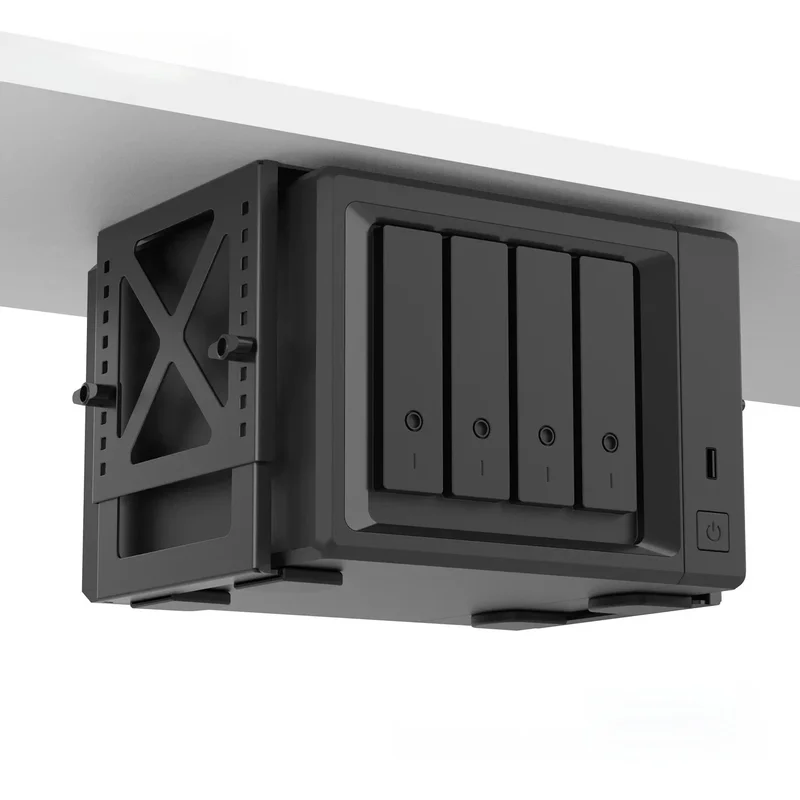 AliExpress - Verstelbare pc- of NAS-montagebeugelhouder onder het bureau, compatibel met NAS, CPU, UPS, Desktop Tower met kleine vormfactor