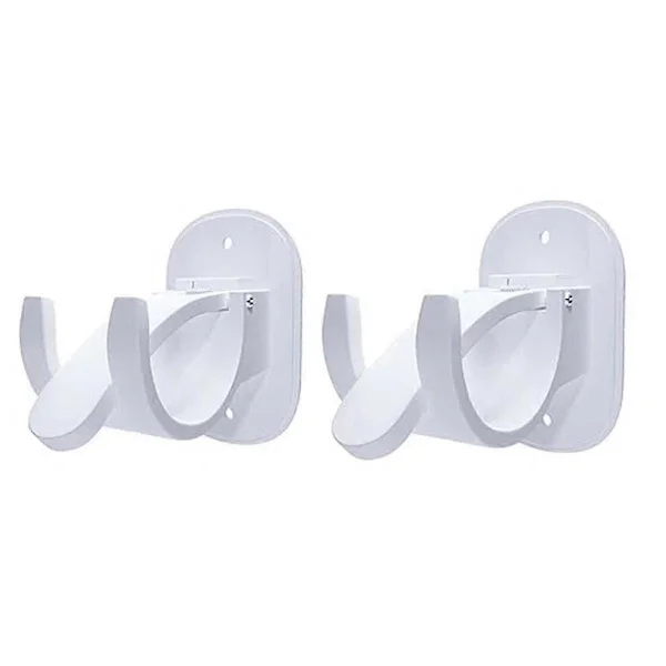 4 PCS Curtain Rod Brackets No Drilling Curtain Rod Holder Self Adhesive Curtain Rod Hooks Nail-Free