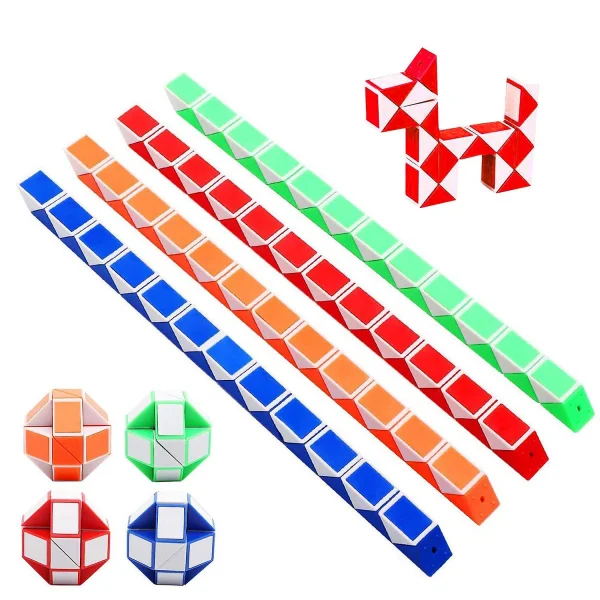 Noppapelit - 12 kappaletta Magic Speed ​​Cube Snake Cube Puzzle Magic Snake Cube 3d Iq -lelu lapsille ja aikuisille (satunnainen väri)
