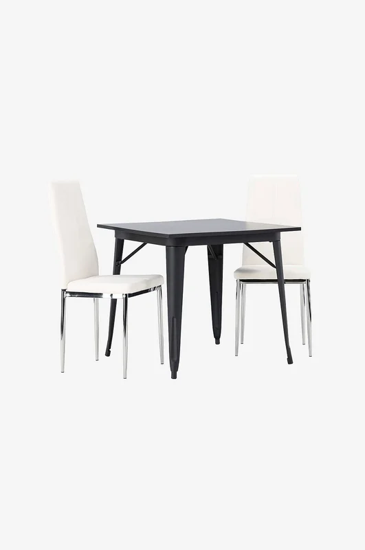 Venture Home - Matgrupp Tempe med 2st stolar Pastill - Svart - Matgrupp 4 personer - Från Homeroom