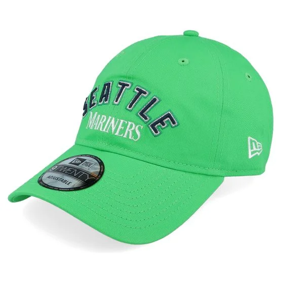 New Era - MLB Groen unconstructed Cap - Seattle Mariners MLB Wordmark 9TWENTY Green Dad Cap @ Hatstore