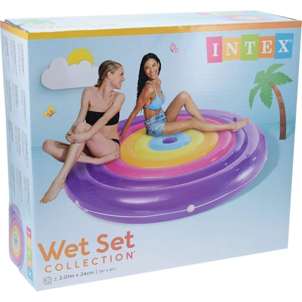 INTEX Fiesta Island Stor Rund Badmadrass 201cm