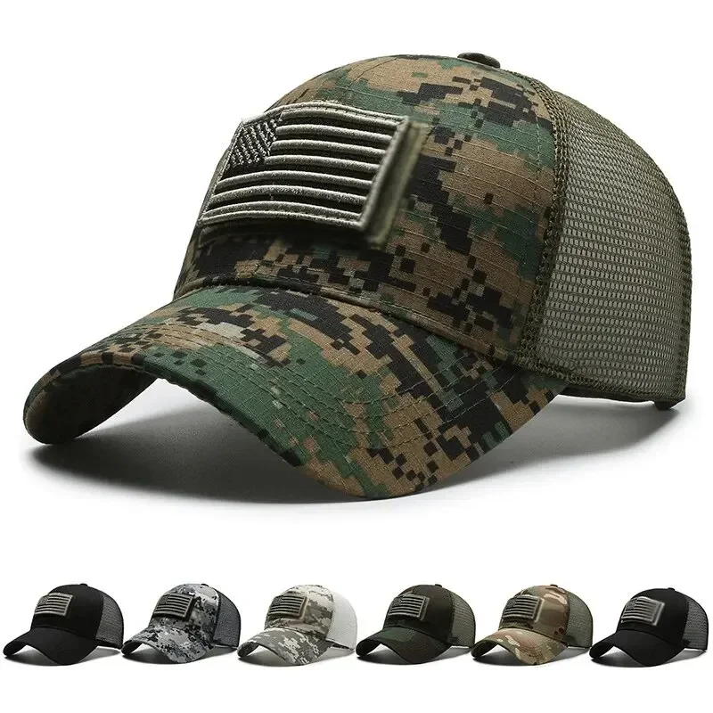 AliExpress - American flagge camouflage aufkleber bestickt basecap netz hut herren outdoor-klett kappe