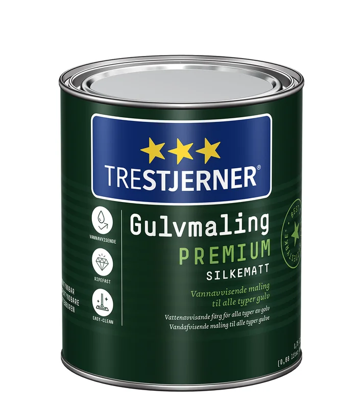 Trestjerner - Gulvmaling premium klar hvit base 0.68l