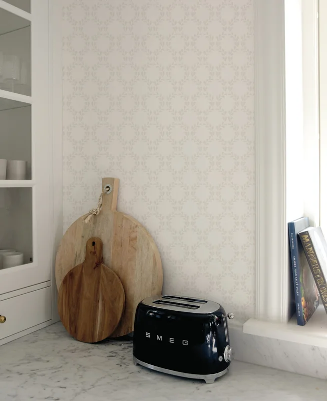 Fiona Walldesign Tapet, Home NW 201401 Ornamental Leaves, L, Grå, Färg & tapeter