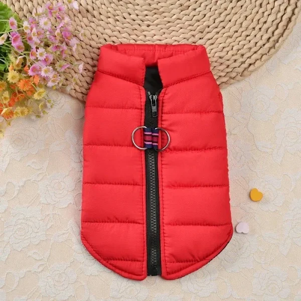 Dog Winter Jacket, Waterproof and Windproof Vest, Suitable for Large, Medium, and Small Dogs. Red S