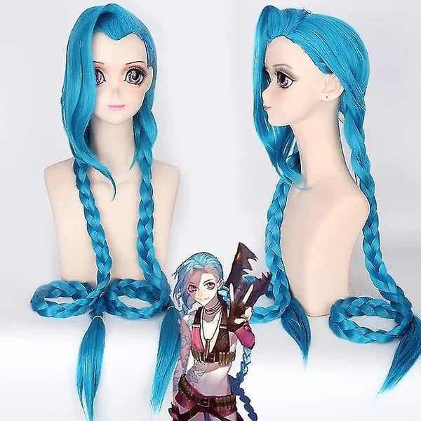 【NX】Hurtig levering Lol Jinx Cosplay Kostume Uniform Tøj League Of Legend - Perfekt Kun Paryk Kun Paryk-XM3- Kun Paryk