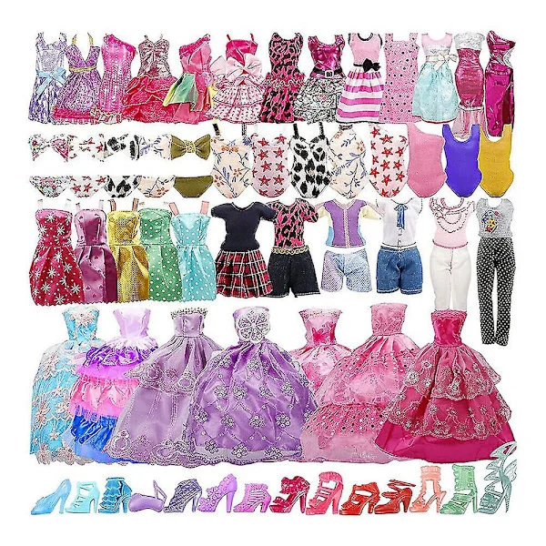 35 st Barbie Docka Kläder Tillbehör Set Barbie Docka Utklädningsklänning Mini Fairy Collection Kläder Rekvisita Slumpmässig Stil För Tjejer Present