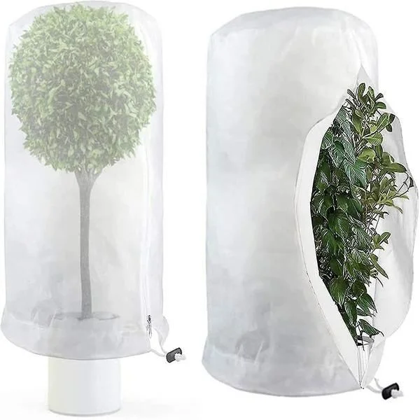 Sett med 2 vinterbeskyttelser for planter, frostbeskyttelse, vinterbeskyttelse for planter, stor sekk for potteplanter, 60 x 80 cm XXF