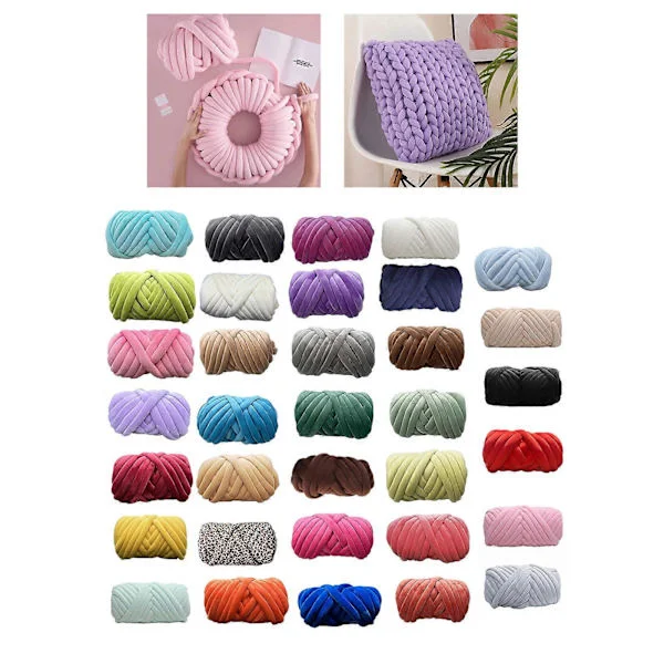 0,5 kg tjockt supertjockt garn för handstickning virkning mjuk stor bomull DIY armstickning roving spinning garn 29 29