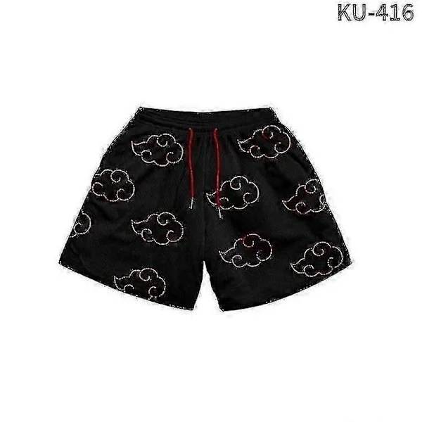 Naruto Akatsuki Miesten lyhyet housut Kesäiset vapaa-ajan uimahousut Lyhyet anime-hengittävät rannashortsit Verryttelyhousut Juoksu Fitness-housut 
