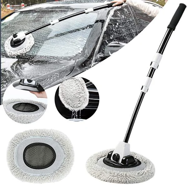 3 Telescopic Microfiber Cleaning Brush Dust Collector Long Handle Car Wash Mop