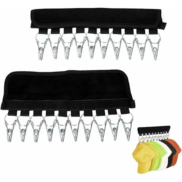 Vægmonteret Kasket Holder 2 Stk Kasket Organizer Bøjle Opbevaring Kasket Holder Baseball Kasketter Kasket Organizer til Bøjler Holder Kasket Organizer