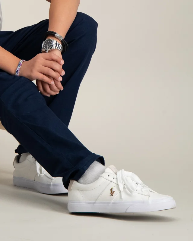 Polo Ralph Lauren Sayer Canvas Sneaker Vit Skor Kille - Kids Brand Store