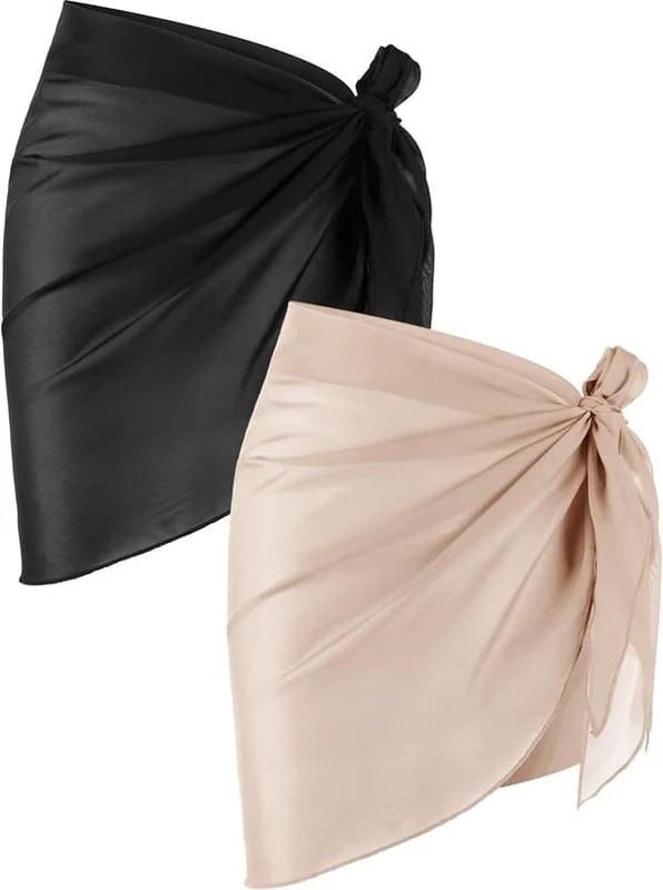 2 stk. Sarong Coverups til Kvinder Badetøj Wrap Badetøj Skørt B