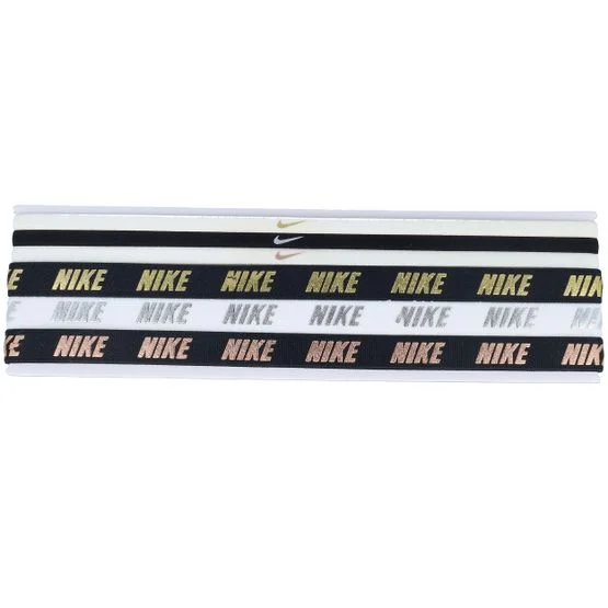 Nike - White headband Beanie - 6-Pack Metal Mxd Width Black/White Headbands @ Hatstore