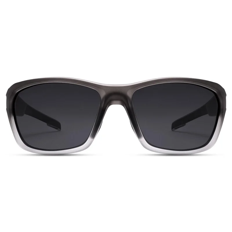 Gafas de sol deportivas en gris degradado con lentes negras polarizadas para hombres - Gafas de sol deportivas