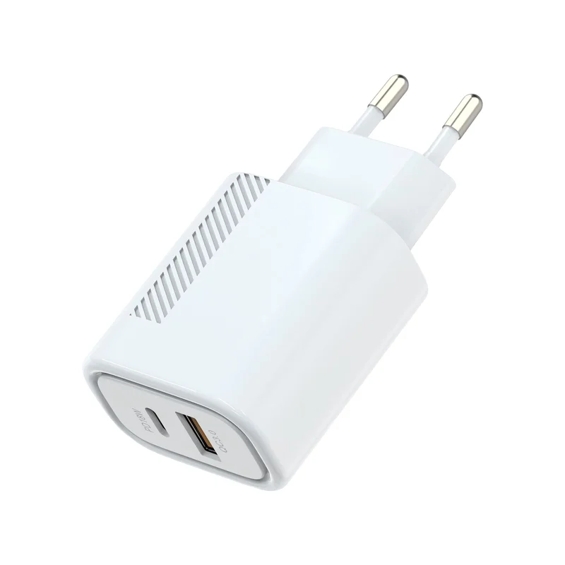 Essentials Fast Charger USB-C + A Adapter - Vit