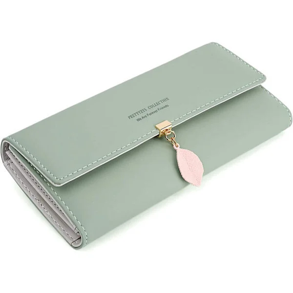 Large Leather Women's Wallet, Large Capacity Women's Wallet, Elegant Women's Wallet, Long Leather Women's Wallet with Cell Phone Compartment