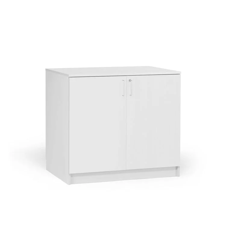 Wooden storage cabinet THEO, 900x1000x470 mm, lockable, white