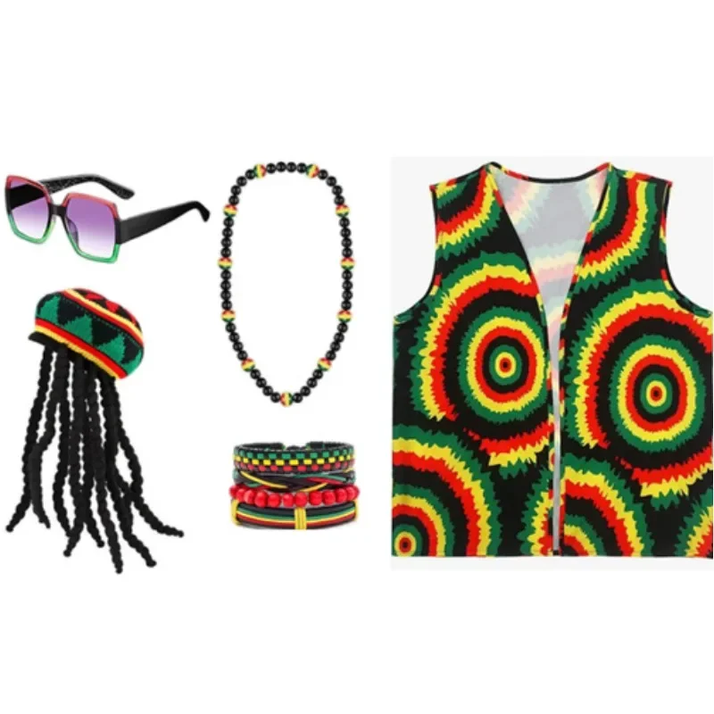 AliExpress - Ensemble de vêtements et accessoires unisexe pour festival, style bob jamaïcain, bonnet tricoté tressé, style rasta, hip-hop, pour homme,