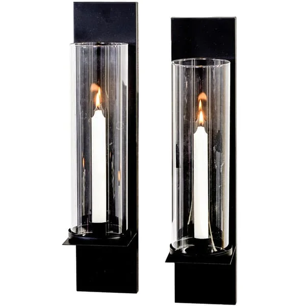 Wall sconce wall lantern wrought iron 2-pack lantern candle holder wall candle holder