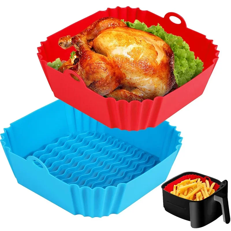 AliExpress - Air Fryer Silikon Liner Topf, Airfryer Korb Kochen Gadgets, Wiederverwendbare Backblech Antihaft Pizza Pan Ofen Küche Zubehör