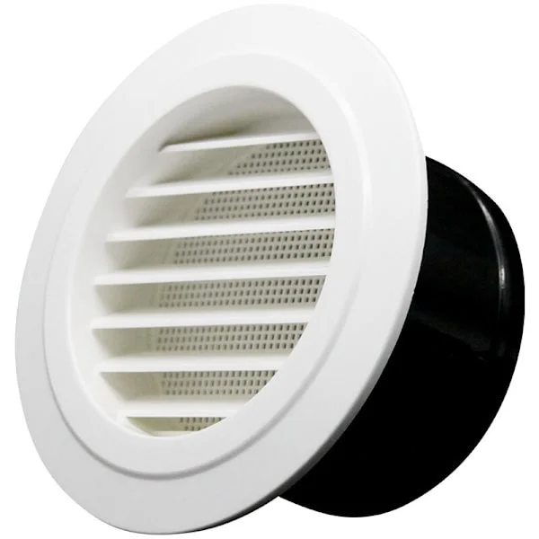 Register, rister og ventiler 125mm Ventilasjon Ventil med Beskyttelsesrist - ABS (ø125mm)