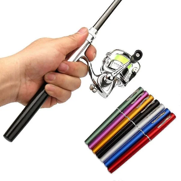 Hopfällbart Fiskespö Rulle Combo Mini Penna Fiskespö Kit Teleskopiskt Fiskespö Spinnrulle Co