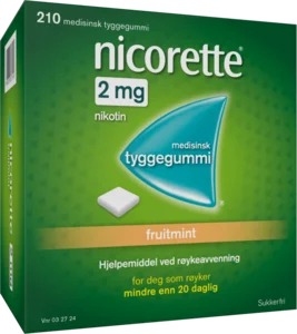 Nicorette 2 mg tyggegummi fruitmint 210 stk