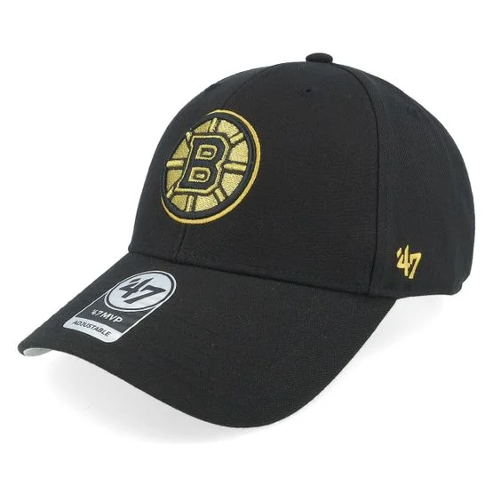 47 Brand - MLB Svart adjustable Caps - Boston Bruins Metallic Mvp Black Adjustable @ Hatstore