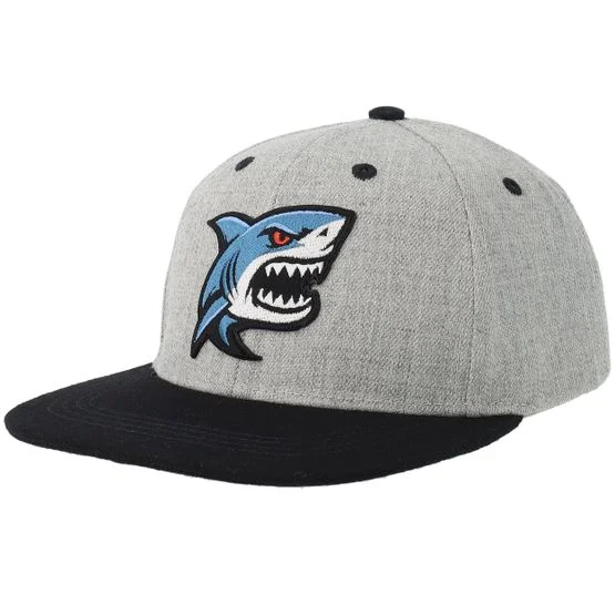 Kiddo Cap - Grå snapback Keps - Kids Shark Heather Gray/Black Snapback Snapback @ Hatstore